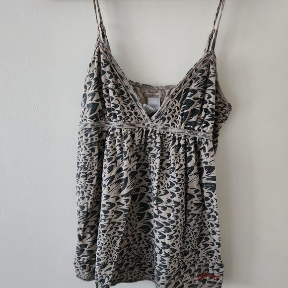 Billabong Gray Leopard Print Cami, Size Medium - Picture 1 of 7